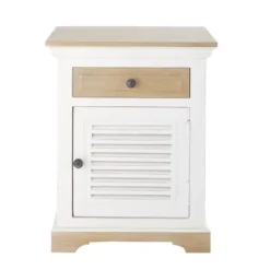 Maisons Du Monde Tables De Chevet Table De Chevet 1 Porte 1 Tiroir En Manguier Massif Blanc