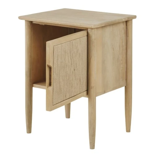 Maisons Du Monde Tables De Chevet Table De Chevet 1 Porte En Bois De Manguier Et Sisal Beige 4 Maisons Du Monde Tables De Chevet Table De Chevet 1 Porte En Bois De Manguier Et Sisal Beige – Image 2