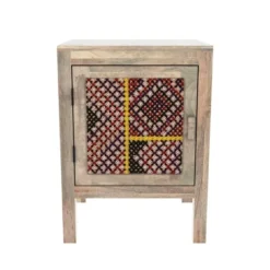 Rendez Vous Déco Tables De Chevet Table De Chevet 1 Porte En Manguier Et Cannage Coloré