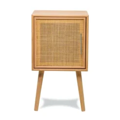Nordlys Tables De Chevet Table De Chevet 1 Porte En Rotin Naturel -Tables De Chevet Soldes table de chevet 1 porte en rotin naturel 3