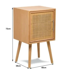 Nordlys Tables De Chevet Table De Chevet 1 Porte En Rotin Naturel -Tables De Chevet Soldes table de chevet 1 porte en rotin naturel 4