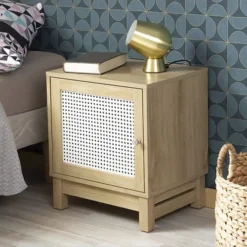 Casâme Tables De Chevet Table De Chevet 1 Porte Façade Rotin -Tables De Chevet Soldes table de chevet 1 porte facade rotin 1