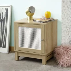 Casâme Tables De Chevet Table De Chevet 1 Porte Façade Rotin -Tables De Chevet Soldes table de chevet 1 porte facade rotin 3