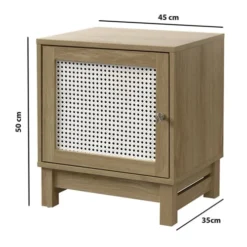 Casâme Tables De Chevet Table De Chevet 1 Porte Façade Rotin -Tables De Chevet Soldes table de chevet 1 porte facade rotin 4