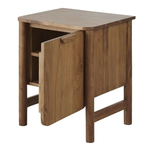 Maisons Du Monde Tables De Chevet Table De Chevet 1 Porte Réversible En Bois D'acacia Massif Marron 4 Maisons Du Monde Tables De Chevet Table De Chevet 1 Porte Réversible En Bois D'acacia Massif Marron – Image 2