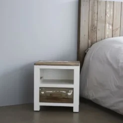 Bois Dessus Bois Dessous Tables De Chevet Table De Chevet 1 Tiroir 1 Niche En Pin Recyclé -Tables De Chevet Soldes table de chevet 1 tiroir 1 niche en pin recycle 2