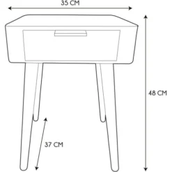 The Home Deco Factory Tables De Chevet Table De Chevet 1 Tiroir Bois Jaune -Tables De Chevet Soldes table de chevet 1 tiroir bois jaune 4