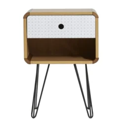 HOMN Tables De Chevet Table De Chevet 1 Tiroir, Couleur Chêne, Pieds En Métal En Noir 11 HOMN Tables De Chevet Table De Chevet 1 Tiroir, Couleur Chêne, Pieds En Métal En Noir -Tables De Chevet Soldes table de chevet 1 tiroir couleur chene pieds en metal en noir 3