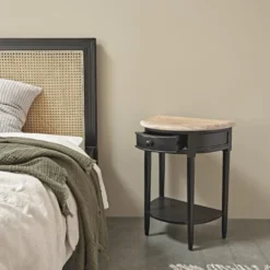 Bois Dessus Bois Dessous Tables De Chevet Table De Chevet 1 Tiroir En Acajou Noir -Tables De Chevet Soldes table de chevet 1 tiroir en acajou noir 2