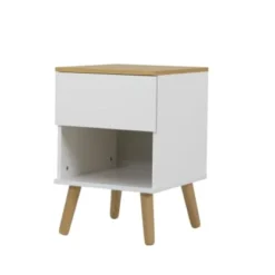 Meubles & Design Tables De Chevet Table De Chevet 1 Tiroir En Bois Blanc -Tables De Chevet Soldes table de chevet 1 tiroir en bois blanc 2