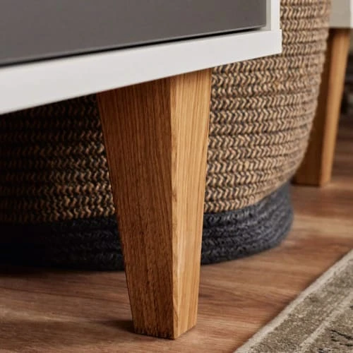 Terre De Nuit Tables De Chevet Table De Chevet 1 Tiroir En Bois Blanc Et Anthracite Avec Pieds En Chê 5 Terre De Nuit Tables De Chevet Table De Chevet 1 Tiroir En Bois Blanc Et Anthracite Avec Pieds En Chê – Image 3