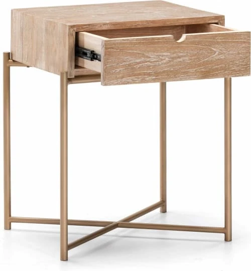 Thai Natura Tables De Chevet Table De Chevet 1 Tiroir En Bois Cérusé Structure Doré 5 Thai Natura Tables De Chevet Table De Chevet 1 Tiroir En Bois Cérusé Structure Doré – Image 3