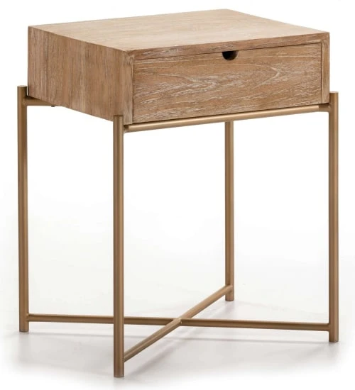 Thai Natura Tables De Chevet Table De Chevet 1 Tiroir En Bois Cérusé Structure Doré 3 Thai Natura Tables De Chevet Table De Chevet 1 Tiroir En Bois Cérusé Structure Doré