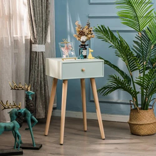 Nordlys Tables De Chevet Table De Chevet 1 Tiroir En Bois De Hêtre Vert Menthe 4 Nordlys Tables De Chevet Table De Chevet 1 Tiroir En Bois De Hêtre Vert Menthe – Image 2