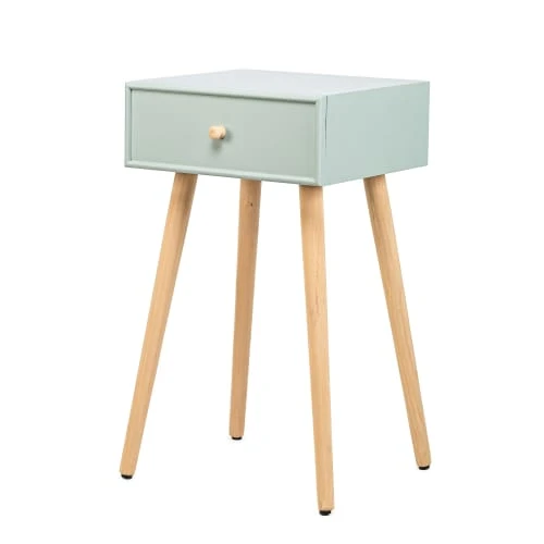 Nordlys Tables De Chevet Table De Chevet 1 Tiroir En Bois De Hêtre Vert Menthe 3 Nordlys Tables De Chevet Table De Chevet 1 Tiroir En Bois De Hêtre Vert Menthe
