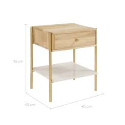 Rendez Vous Déco Tables De Chevet Table De Chevet 1 Tiroir En Bois De Manguier Et Marbre -Tables De Chevet Soldes table de chevet 1 tiroir en bois de manguier et marbre 2