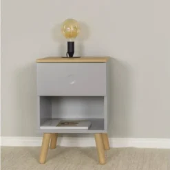 Meubles & Design Tables De Chevet Table De Chevet 1 Tiroir En Bois Gris -Tables De Chevet Soldes table de chevet 1 tiroir en bois gris 1