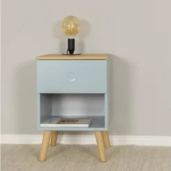 Meubles & Design Tables De Chevet Table De Chevet 1 Tiroir En Bois Vert -Tables De Chevet Soldes table de chevet 1 tiroir en bois vert 1