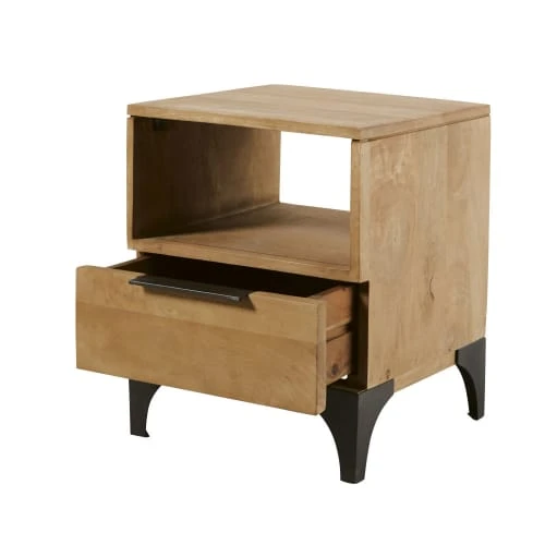 Maisons Du Monde Tables De Chevet Table De Chevet 1 Tiroir En Manguier Massif 5 Maisons Du Monde Tables De Chevet Table De Chevet 1 Tiroir En Manguier Massif â Image 3