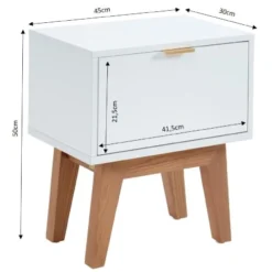 ELLE Décoration Tables De Chevet Table De Chevet 1 Tiroir - Laqué Blanc Mat -Tables De Chevet Soldes table de chevet 1 tiroir laque blanc mat 3