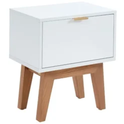 ELLE Décoration Tables De Chevet Table De Chevet 1 Tiroir - Laqué Blanc Mat -Tables De Chevet Soldes table de chevet 1 tiroir laque blanc mat 5