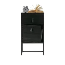 Woood Tables De Chevet Table De Chevet 1 Tiroire 1 Compartiment Noir Métal/bois 10 Woood Tables De Chevet Table De Chevet 1 Tiroire 1 Compartiment Noir Métal/bois -Tables De Chevet Soldes table de chevet 1 tiroire 1 compartiment noir metal bois 2