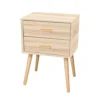 Toilinux Tables De Chevet Table De Chevet 2 Tiroirs 45x35x60cm Marron -Tables De Chevet Soldes table de chevet 2 tiroirs 45x35x60cm marron
