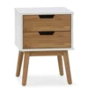 HOMN Tables De Chevet Table De Chevet 2 Tiroirs Blanc/bois, Bois De Pin Massif 2 HOMN Tables De Chevet Table De Chevet 2 Tiroirs Blanc/bois, Bois De Pin Massif -Tables De Chevet Soldes table de chevet 2 tiroirs blanc bois bois de pin massif