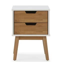HOMN Tables De Chevet Table De Chevet 2 Tiroirs Blanc/bois, Bois De Pin Massif 10 HOMN Tables De Chevet Table De Chevet 2 Tiroirs Blanc/bois, Bois De Pin Massif -Tables De Chevet Soldes table de chevet 2 tiroirs blanc bois bois de pin massif 3