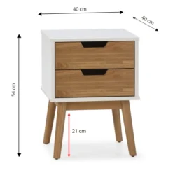 HOMN Tables De Chevet Table De Chevet 2 Tiroirs Blanc/bois, Bois De Pin Massif 12 HOMN Tables De Chevet Table De Chevet 2 Tiroirs Blanc/bois, Bois De Pin Massif -Tables De Chevet Soldes table de chevet 2 tiroirs blanc bois bois de pin massif 5
