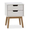 HOMN Tables De Chevet Table De Chevet 2 Tiroirs Blanc, Bois De Pin Massif 2 HOMN Tables De Chevet Table De Chevet 2 Tiroirs Blanc, Bois De Pin Massif -Tables De Chevet Soldes table de chevet 2 tiroirs blanc bois de pin massif