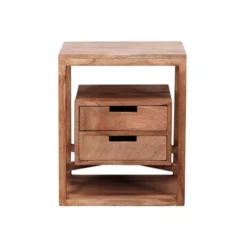Terre De Nuit Tables De Chevet Table De Chevet 2 Tiroirs Bois Clair Naturel -Tables De Chevet Soldes table de chevet 2 tiroirs bois clair naturel 3