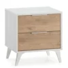 HOMN Tables De Chevet Table De Chevet 2 Tiroirs Couleur Blanc/bois -Tables De Chevet Soldes table de chevet 2 tiroirs couleur blanc bois