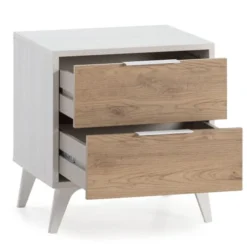 HOMN Tables De Chevet Table De Chevet 2 Tiroirs Couleur Blanc/bois 10 HOMN Tables De Chevet Table De Chevet 2 Tiroirs Couleur Blanc/bois -Tables De Chevet Soldes table de chevet 2 tiroirs couleur blanc bois 2