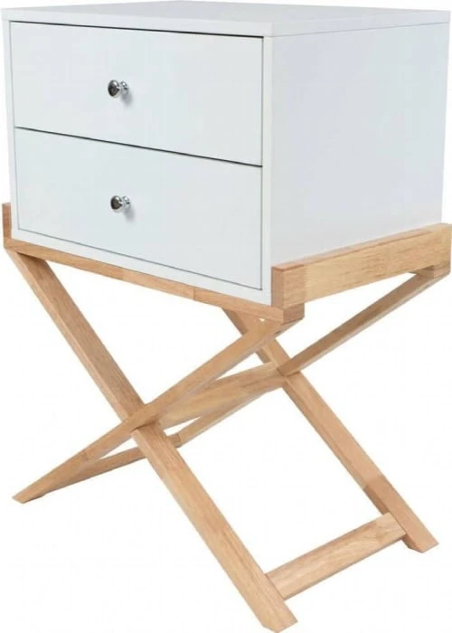 ReCollection Tables De Chevet Table De Chevet 2 Tiroirs Couleur Blanc Et Bois Clair 3 ReCollection Tables De Chevet Table De Chevet 2 Tiroirs Couleur Blanc Et Bois Clair