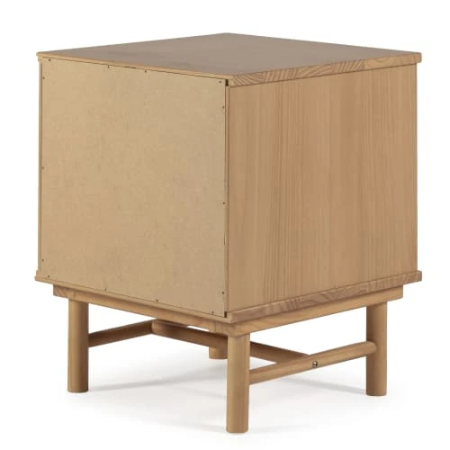 HOMN Tables De Chevet Table De Chevet 2 Tiroirs Couleur Bois Et Gris, Bois Massif 5 HOMN Tables De Chevet Table De Chevet 2 Tiroirs Couleur Bois Et Gris, Bois Massif â Image 3