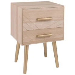 Maisons Du Monde Tables De Chevet Table De Chevet 2 Tiroirs Doré Mat