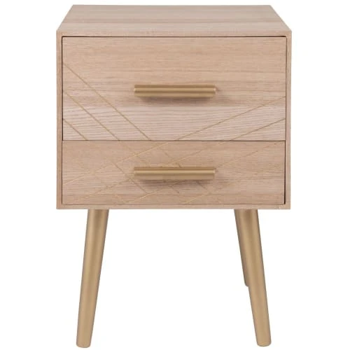 Maisons Du Monde Tables De Chevet Table De Chevet 2 Tiroirs Doré Mat 4 Maisons Du Monde Tables De Chevet Table De Chevet 2 Tiroirs Doré Mat – Image 2