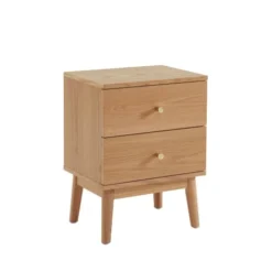 Drawer Tables De Chevet Table De Chevet 2 Tiroirs En Bois Clair -Tables De Chevet Soldes table de chevet 2 tiroirs en bois clair 2
