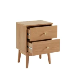 Drawer Tables De Chevet Table De Chevet 2 Tiroirs En Bois Clair -Tables De Chevet Soldes table de chevet 2 tiroirs en bois clair 3
