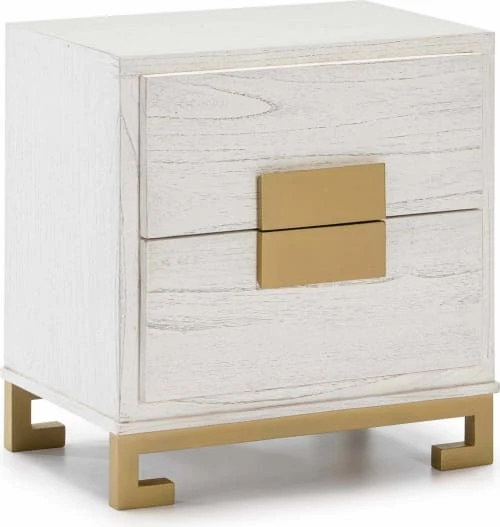 Thai Natura Tables De Chevet Table De Chevet 2 Tiroirs En Bois Couleur Blanc Et Doré 3 Thai Natura Tables De Chevet Table De Chevet 2 Tiroirs En Bois Couleur Blanc Et Doré