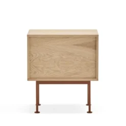 TEULAT Tables De Chevet Table De Chevet 2 Tiroirs En Bois Et Métal Rouge Brique -Tables De Chevet Soldes table de chevet 2 tiroirs en bois et metal rouge brique 4