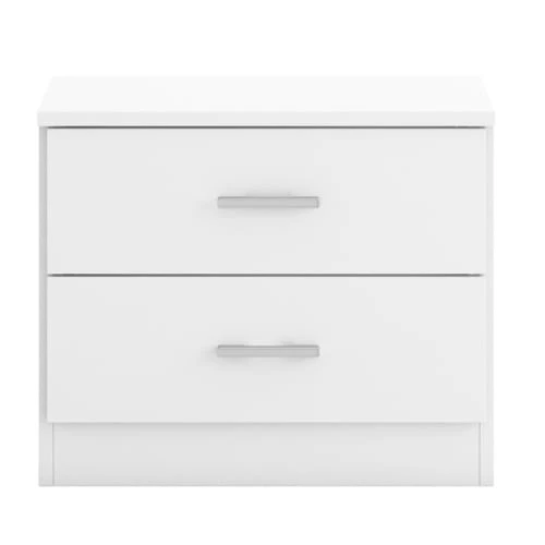 HOMN Tables De Chevet Table De Chevet 2 Tiroirs En Couleur Blanc 6 HOMN Tables De Chevet Table De Chevet 2 Tiroirs En Couleur Blanc – Image 4
