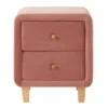 Homifab Tables De Chevet Table De Chevet 2 Tiroirs En Velours Rose Blush -Tables De Chevet Soldes table de chevet 2 tiroirs en velours rose blush