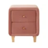 Homifab Tables De Chevet Table De Chevet 2 Tiroirs En Velours Rose Blush -Tables De Chevet Soldes table de chevet 2 tiroirs en velours rose blush 5