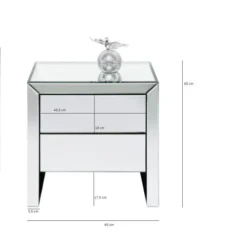 Kare Design Tables De Chevet Table De Chevet 2 Tiroirs En Verre Miroir -Tables De Chevet Soldes table de chevet 2 tiroirs en verre miroir 4