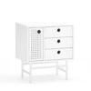 TEULAT Tables De Chevet Table De Chevet 2 Tiroirs Et 1 Porte En Blanc -Tables De Chevet Soldes table de chevet 2 tiroirs et 1 porte en blanc