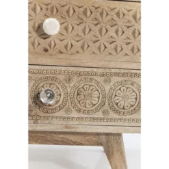 Kare Design Tables De Chevet Table De Chevet 2 Tiroirs Ethnique En Manguier Massif Sculpté -Tables De Chevet Soldes table de chevet 2 tiroirs ethnique en manguier massif sculpte 3