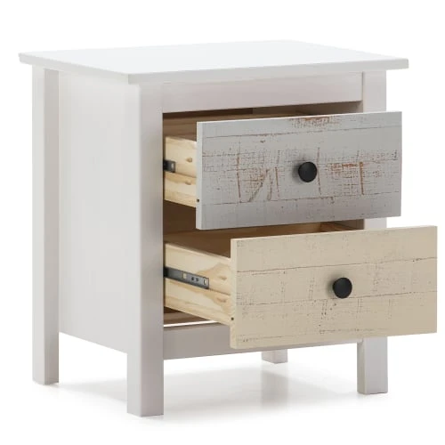 HOMN Tables De Chevet Table De Chevet 2 Tiroirs Multicolors 5 HOMN Tables De Chevet Table De Chevet 2 Tiroirs Multicolors – Image 3