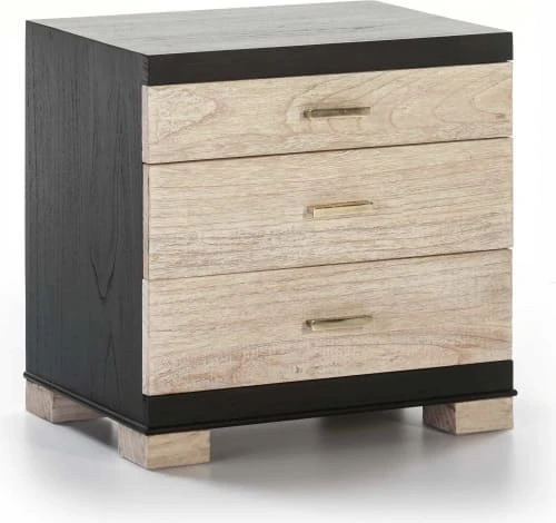 Thai Natura Tables De Chevet Table De Chevet 3 Tiroirs Cérusés Blanc Structure Noir 3 Thai Natura Tables De Chevet Table De Chevet 3 Tiroirs Cérusés Blanc Structure Noir